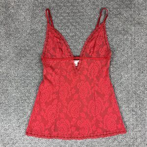 Victorias Secret Lingerie Womens Small Lace Cami Intimates Sexy Sheer Red